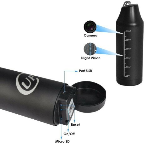 Sticla Sport Spion iUni IP37, Wireless, Audio-Video, Night Vision, Unghi Filmare 160 grade, P2P